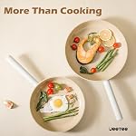 JEETEE Ceramic Cookware Set, 13 PCS Pots and Pans Set Non Stick with Removable Handles, Non Toxic Induction Kitchen Cookware Sets, Oven Safe PFAS/PTFE/PFOA Free Cream
