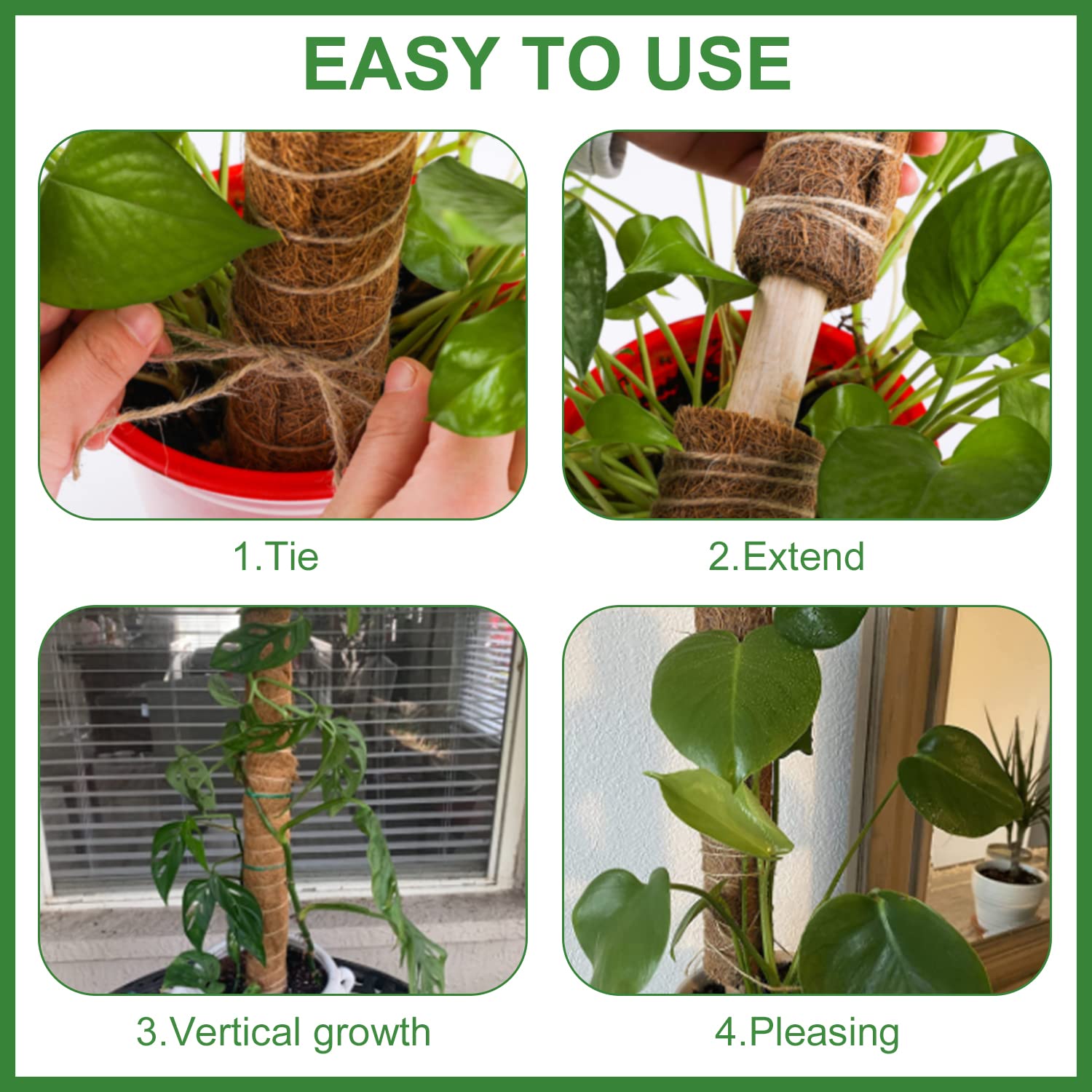 XPCARE 10 Packs Moss Pole for Plants Monstera132 inch Coir Totem Plant