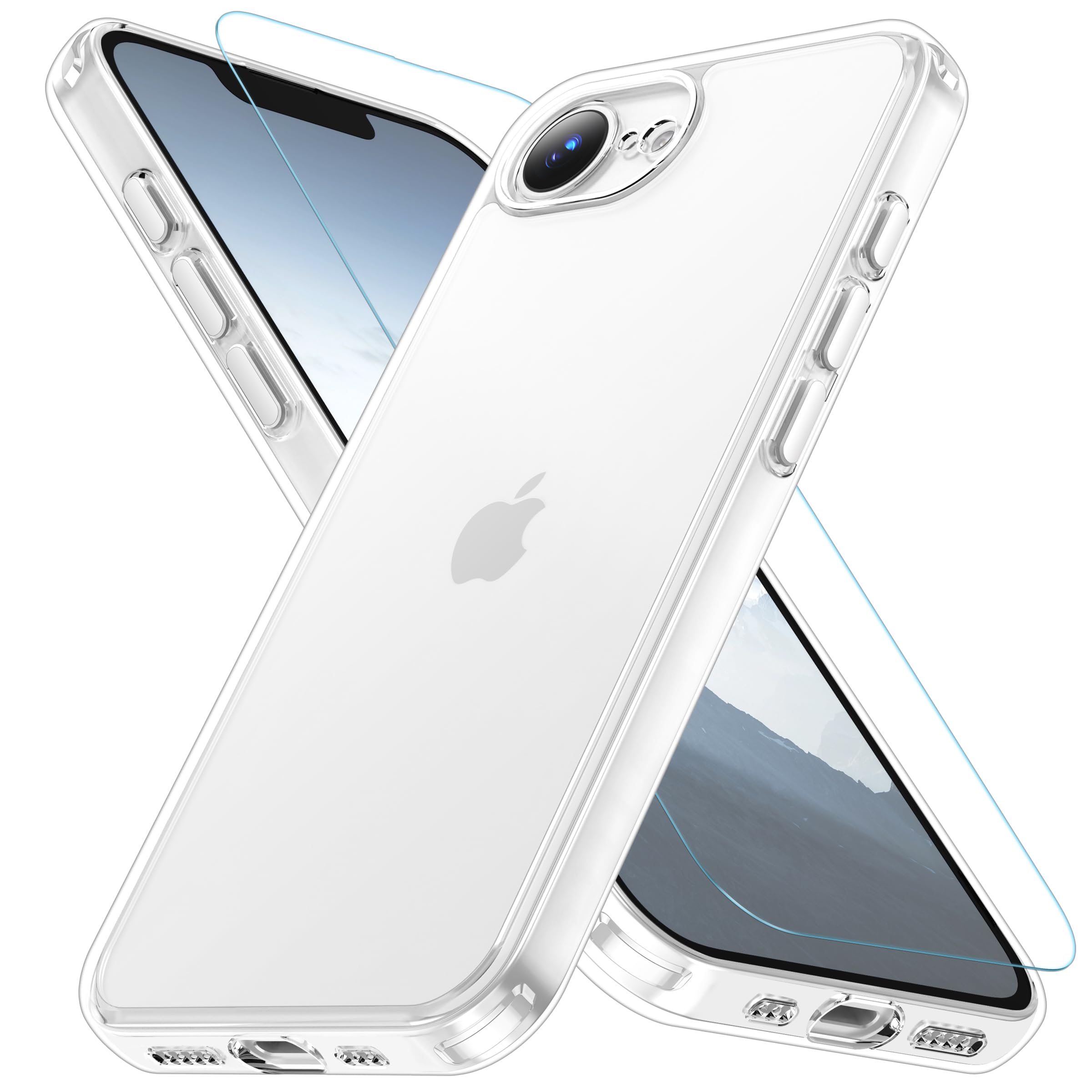 Amazon.co.jp: iPhone 16e ケース クリア ガラスフィルム付き