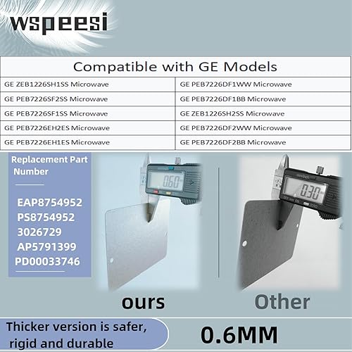 Miniatura 2 de WB34X21271 Reemplazo de la cubierta de guía de ondas de microondas (gruesa) es compatible con microondas GE, reemplazando AP5791399 3026729 y