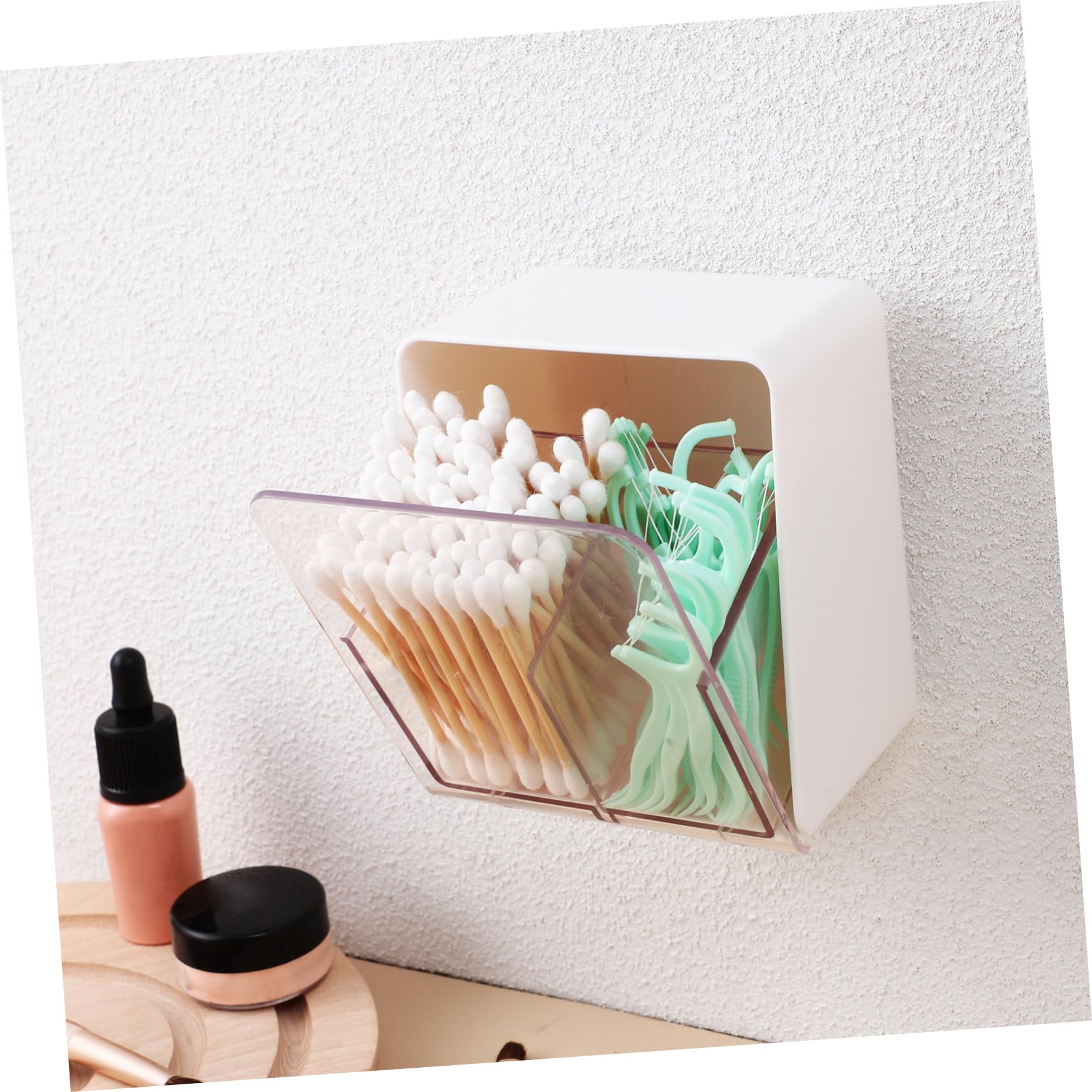 Alipis 3 Piezas Caja De Hisopos De Algodón Rondas De Algodón Bastoncillos De para Bebés Bolas De Gigantes Almohadillas Dispensador Soporte De El Plastico