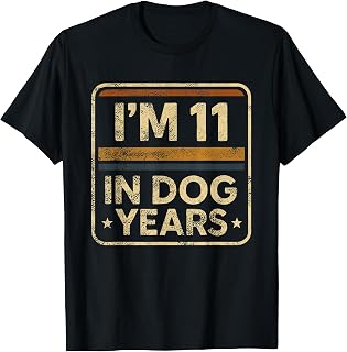 Funny Vintage I'm 11 In Dog Years Old Human Age 77 th Shirt T-Shirt