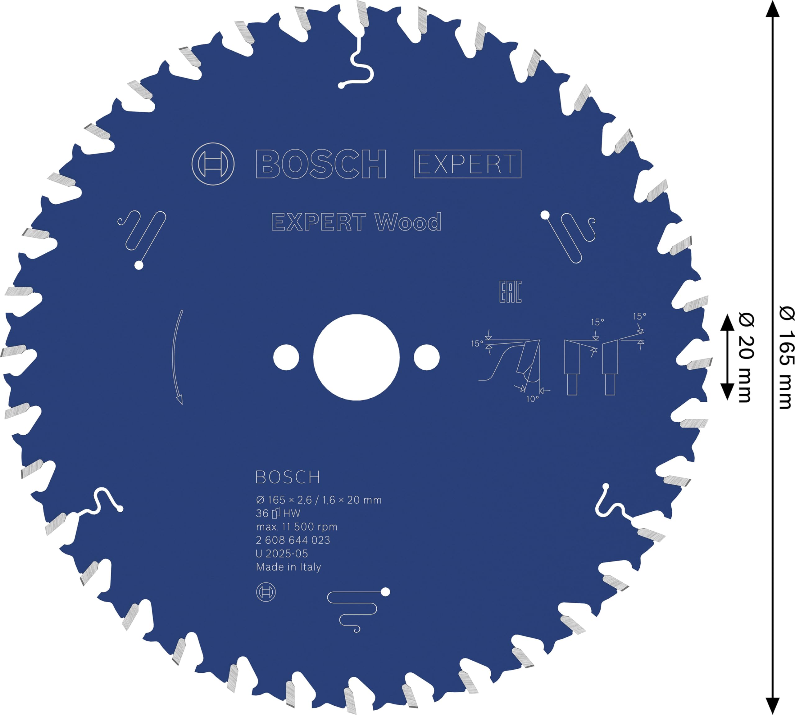 Bosch 1x Lame de scie circulaire filaire EXPERT Wood