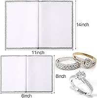 Vista 2 de Breling Juego de 8 paños grandes para pulir joyas, paños de limpieza, limpieza de plata para oro, plata, platino, joyas, monedas, relojes