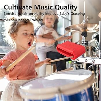 Amazon | ジャムブロック、プラスチックティンバレス楽器レッド