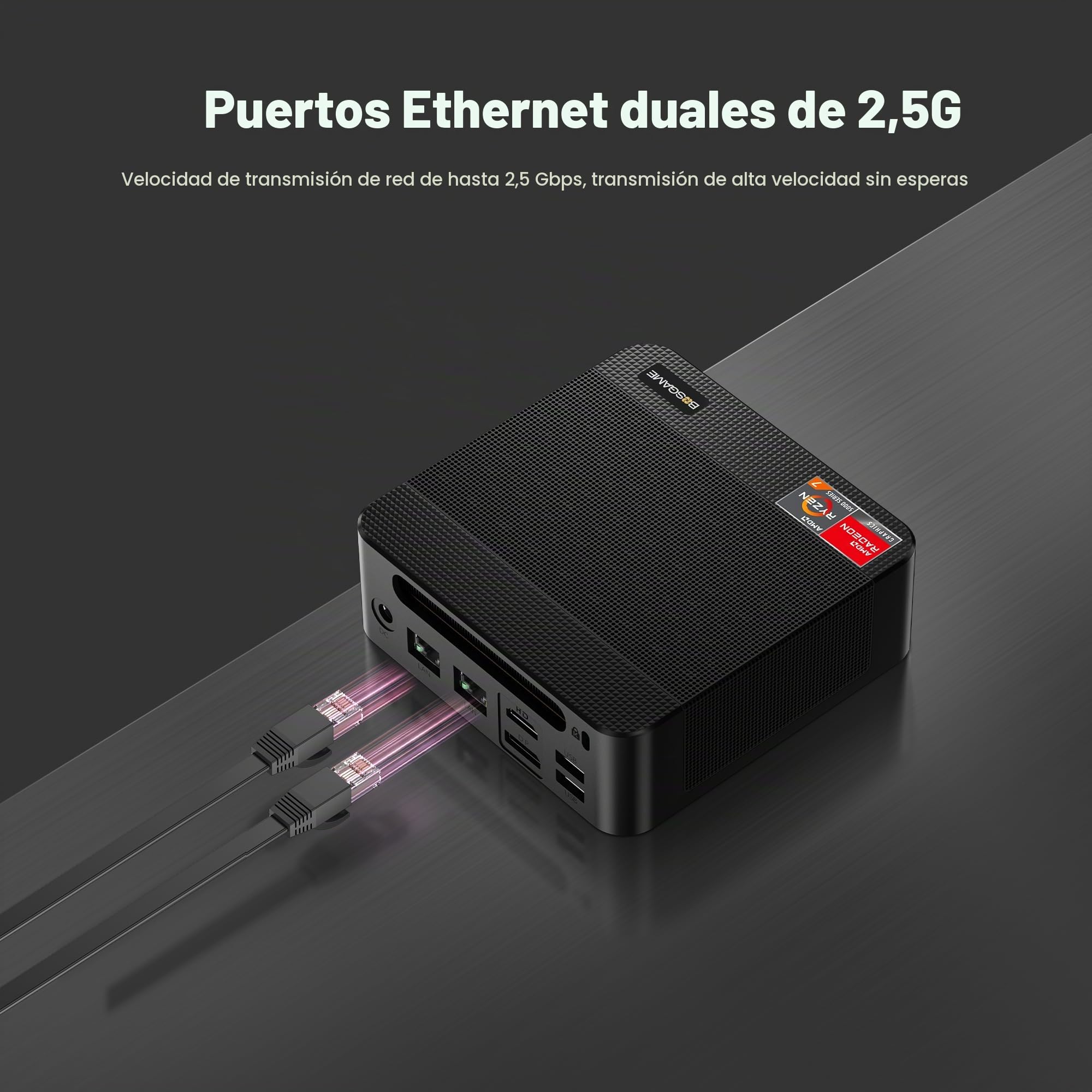 BOSGAME P4 Plus AMD Ryzen 7 5825U Mini Pc with Dual 2.5 G LAN, (up to 4.5 GHz) Windows 11 Pro, 32 GB DDR4 RAM, 1 TB PCIe 3.0 SSD, Suitable for Home or Office Use Mini Desktop PC