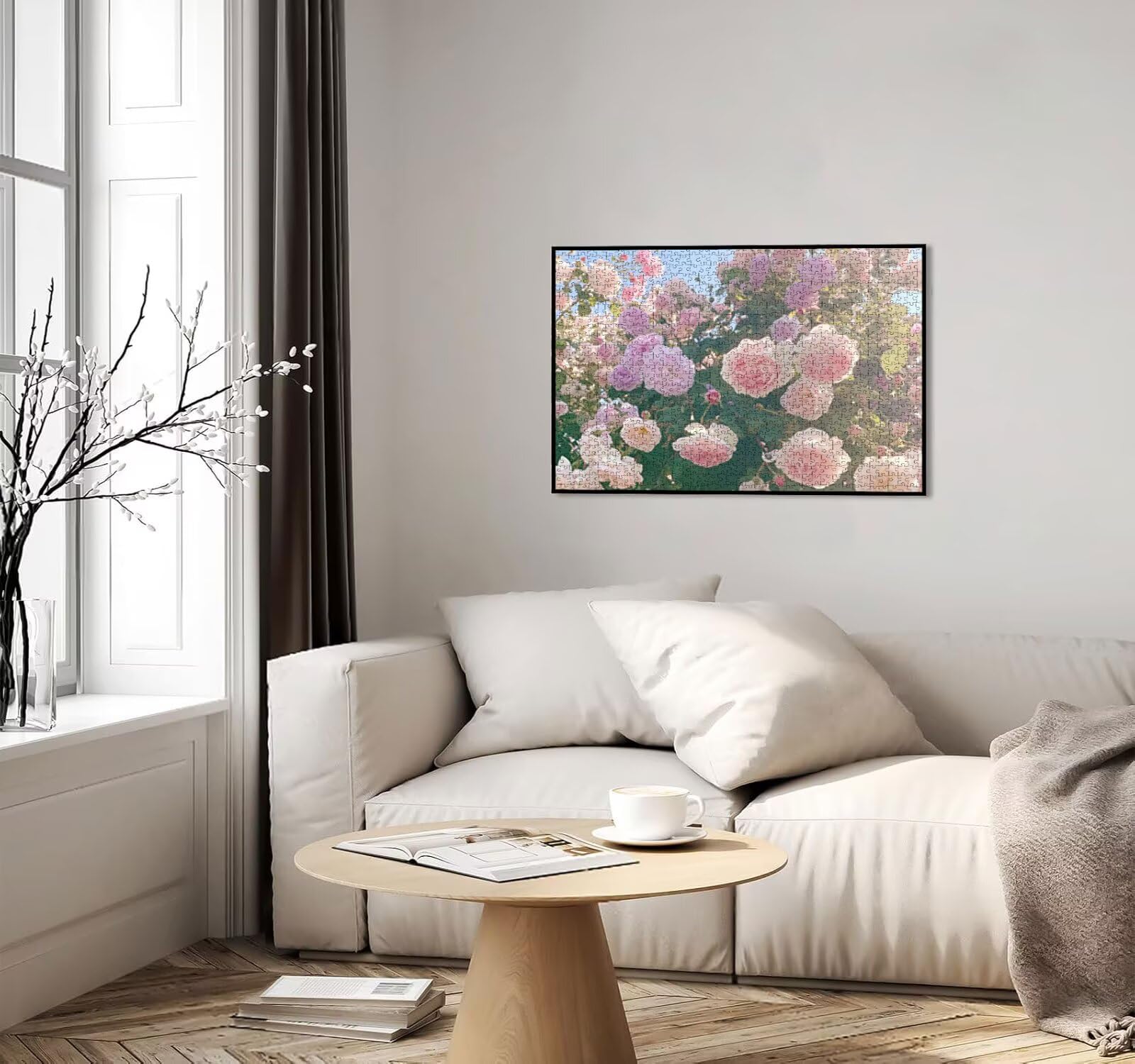 R2KH371 puzzle dla dorosłych, 5000 elementów, różowe kwiaty, wyzwanie dla rodziny, do zabawy, rękodzieło, puzzle zręcznościowe dla dorosłych, wyzwania