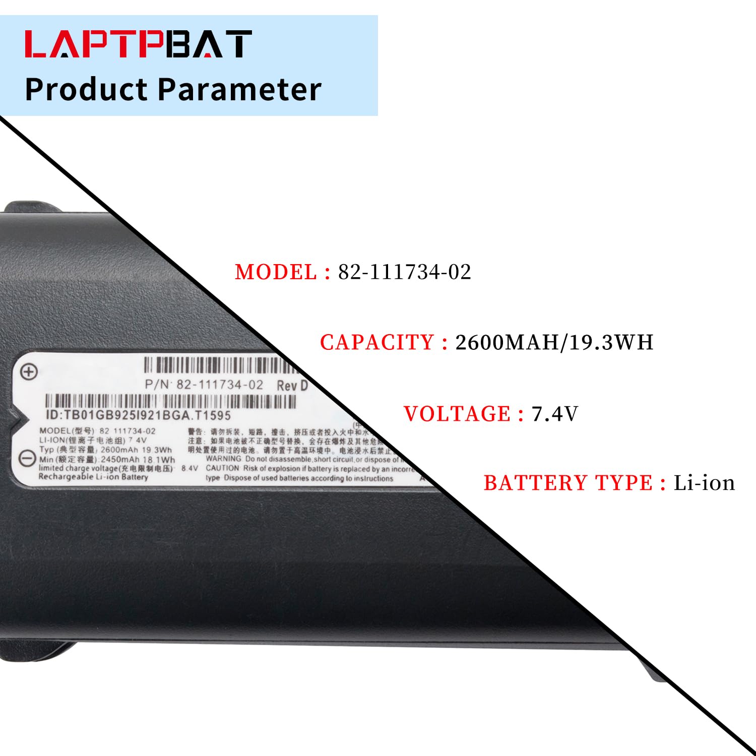 Amazon.com: 82-111734-01 82-111734-02 Replacement Battery for 