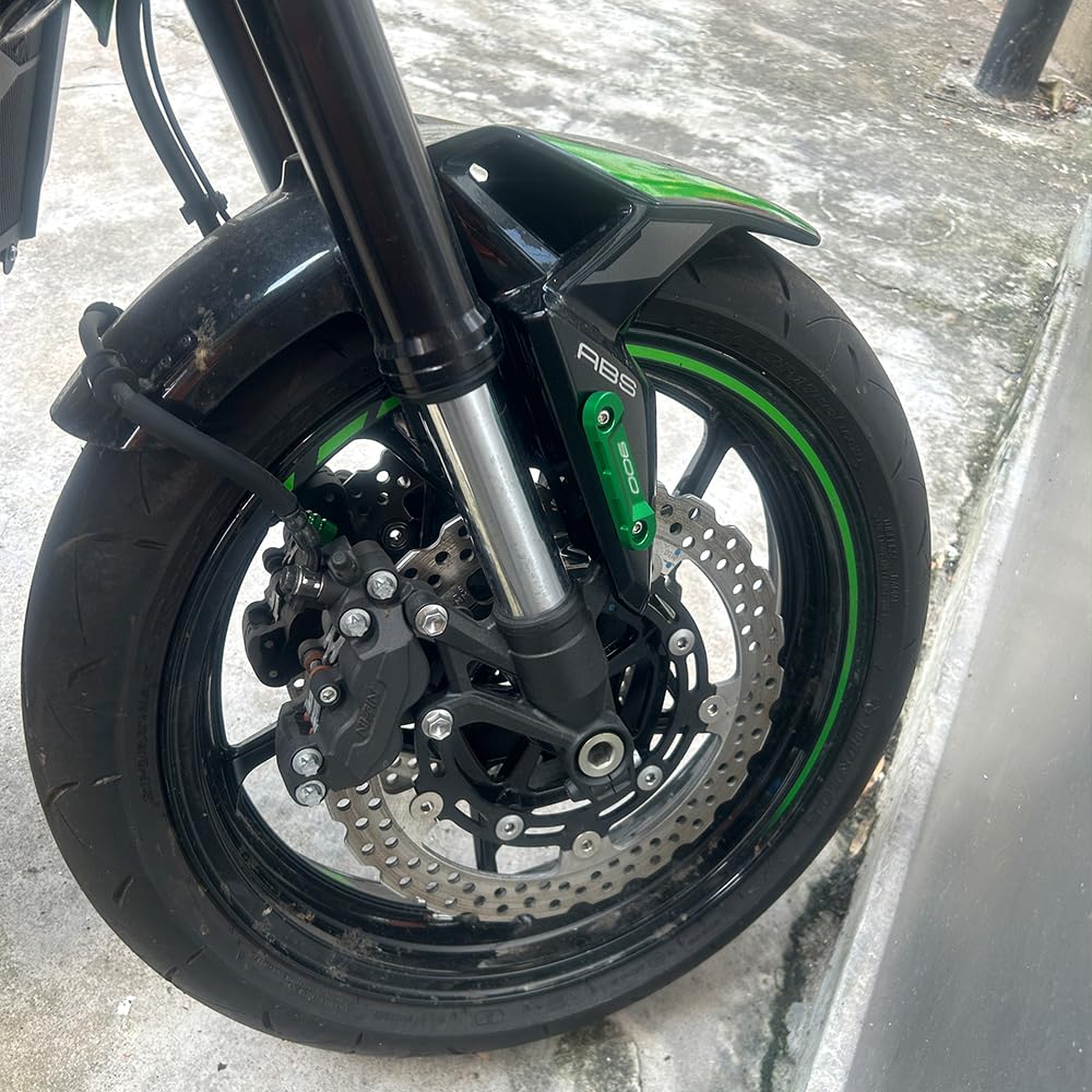 MOWOK Assale Anteriore Piastra Coper ABS Copertura Decorativa per kawasaki Z900 2025 Z 900 2017-2023 2024 Z900RS Z900 RS SE Moto Accessori in CNC Alluminio (Verde)