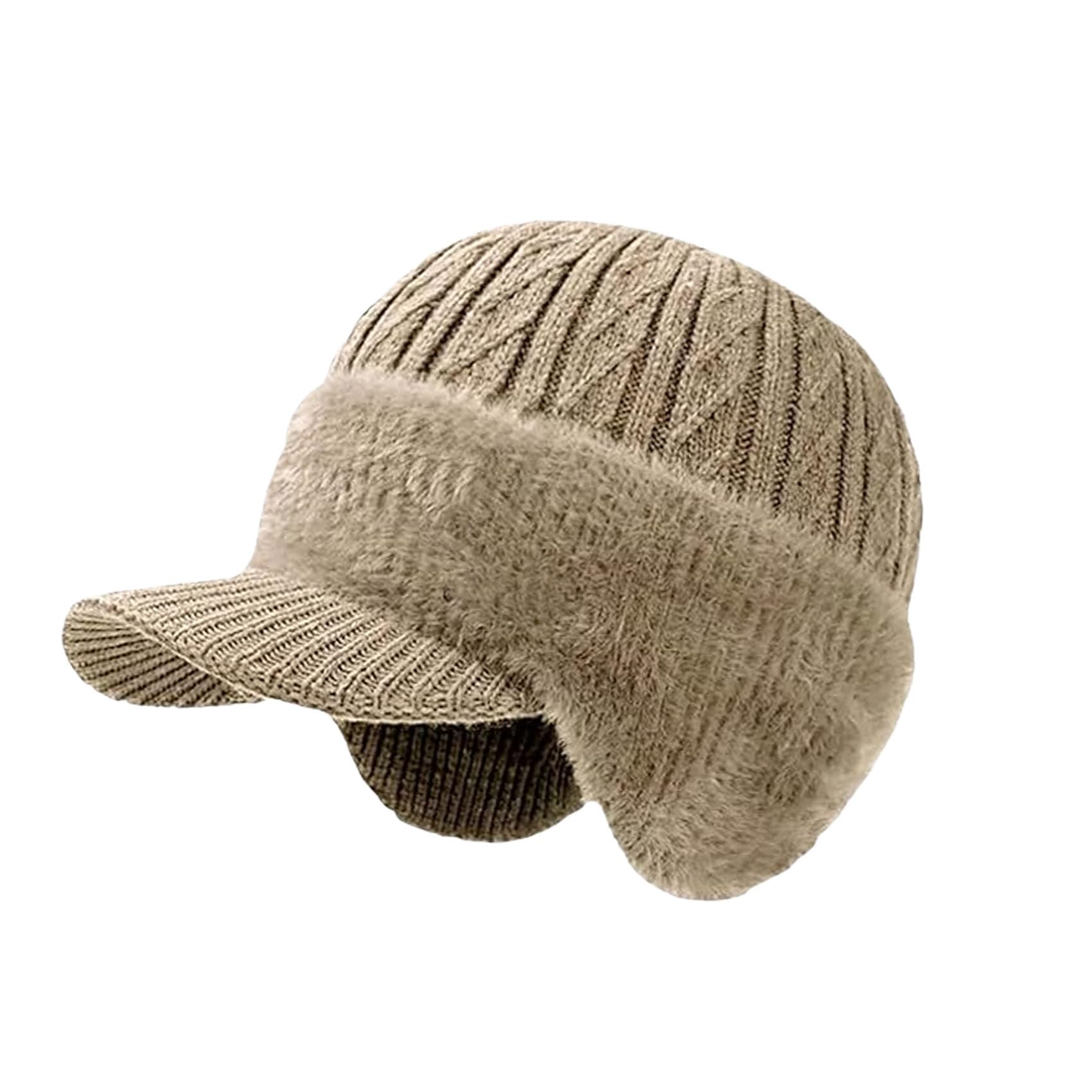 Cold Shielding Trapper Hat, Cozy Head Beanie, Complete Head and Ear Coverage for Cold Weather (Light Khaki)