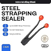 Vista 2 de IDL Packaging C-3105 Sellador/crimpadora de acción frontal de doble muesca para flejes de acero de 5/8 pulgadas - Construcción de acero duro