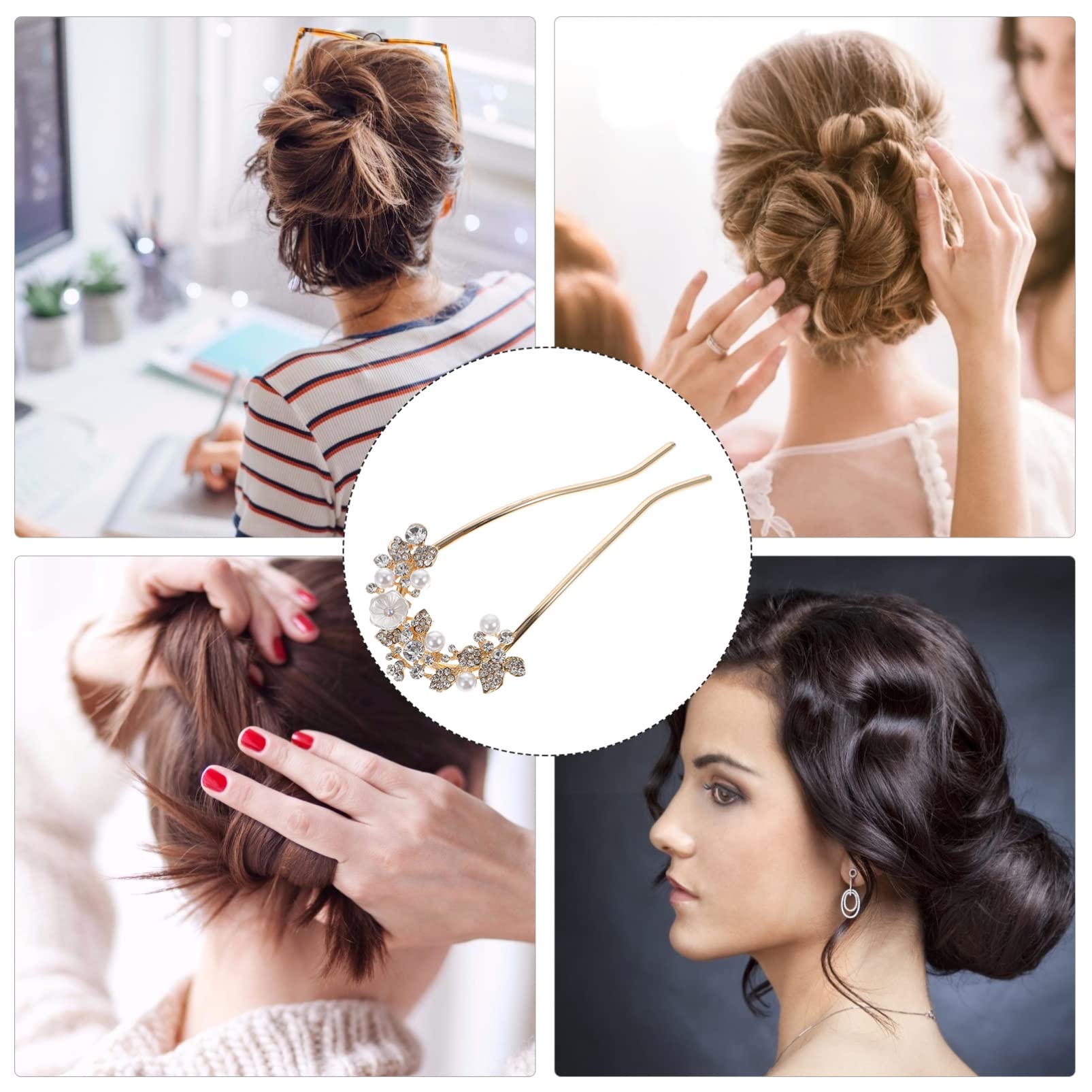 LALAFINA 5pezzi Fermaglio Per Strass e Perle Accessorio Elegante Per Donna Per Acconciature Chic e Occasioni Speciali Design Comfortevole e Non Scivoloso Per Sposa e Cerimonie