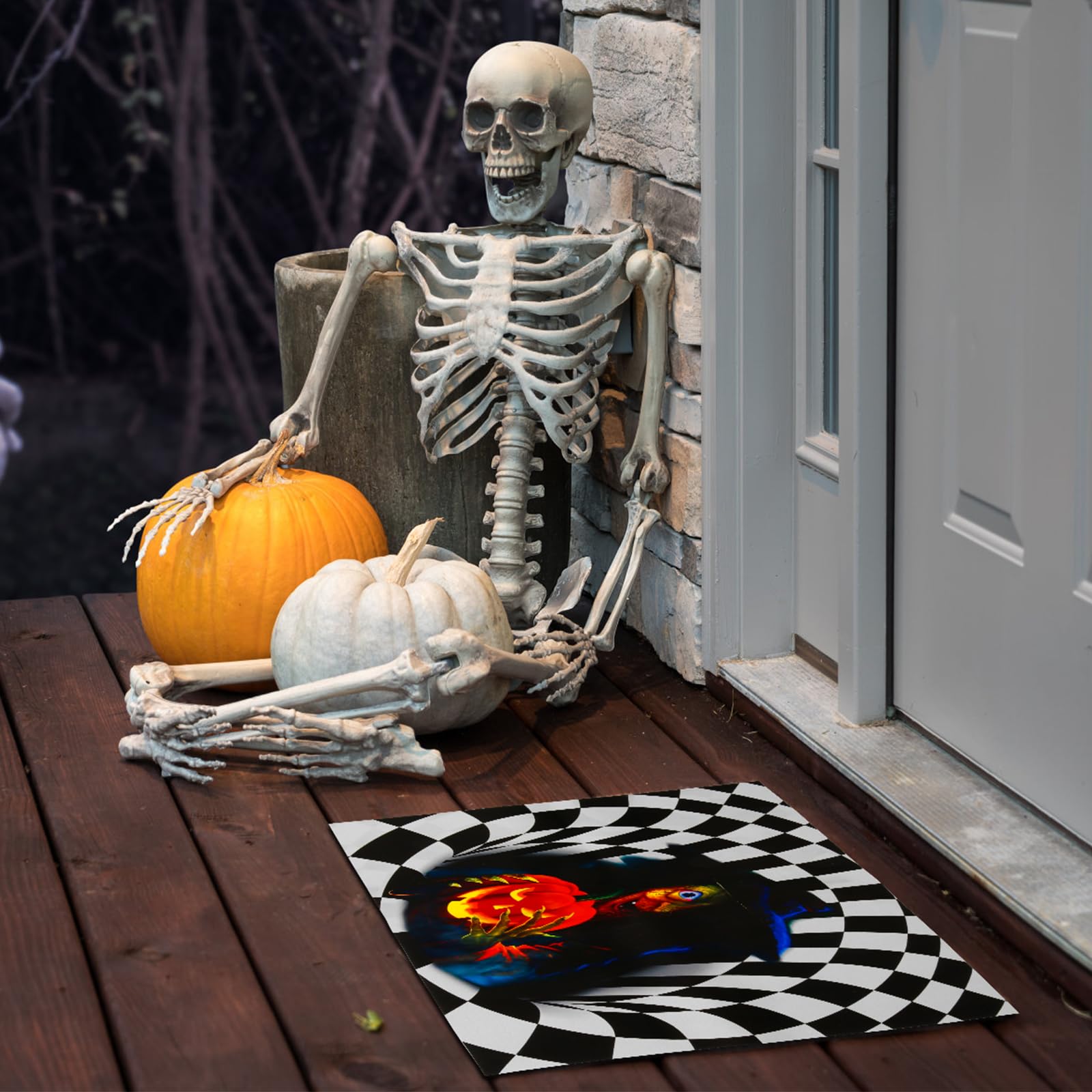 Seasboes Tapis Halloween, Halloween Fantôme Paillasson 60x40CM, Tapis D'halloween Fantôme Phosphorescent, Tapi Phosphorescent Fantômes, Convient Mobilier Décor D'halloween Chambre à Coucher SalonIt