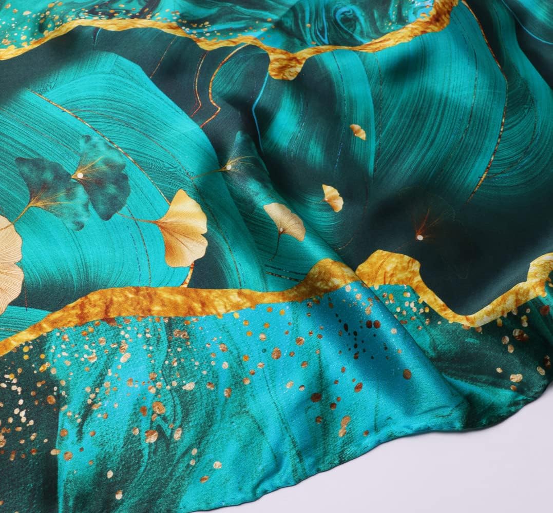 100% Mulberry Silk Scarfs for Women Floral Print Satin Long Scarf for Headscarf Hair Wraps Shawl with Gift Packed - Image 5