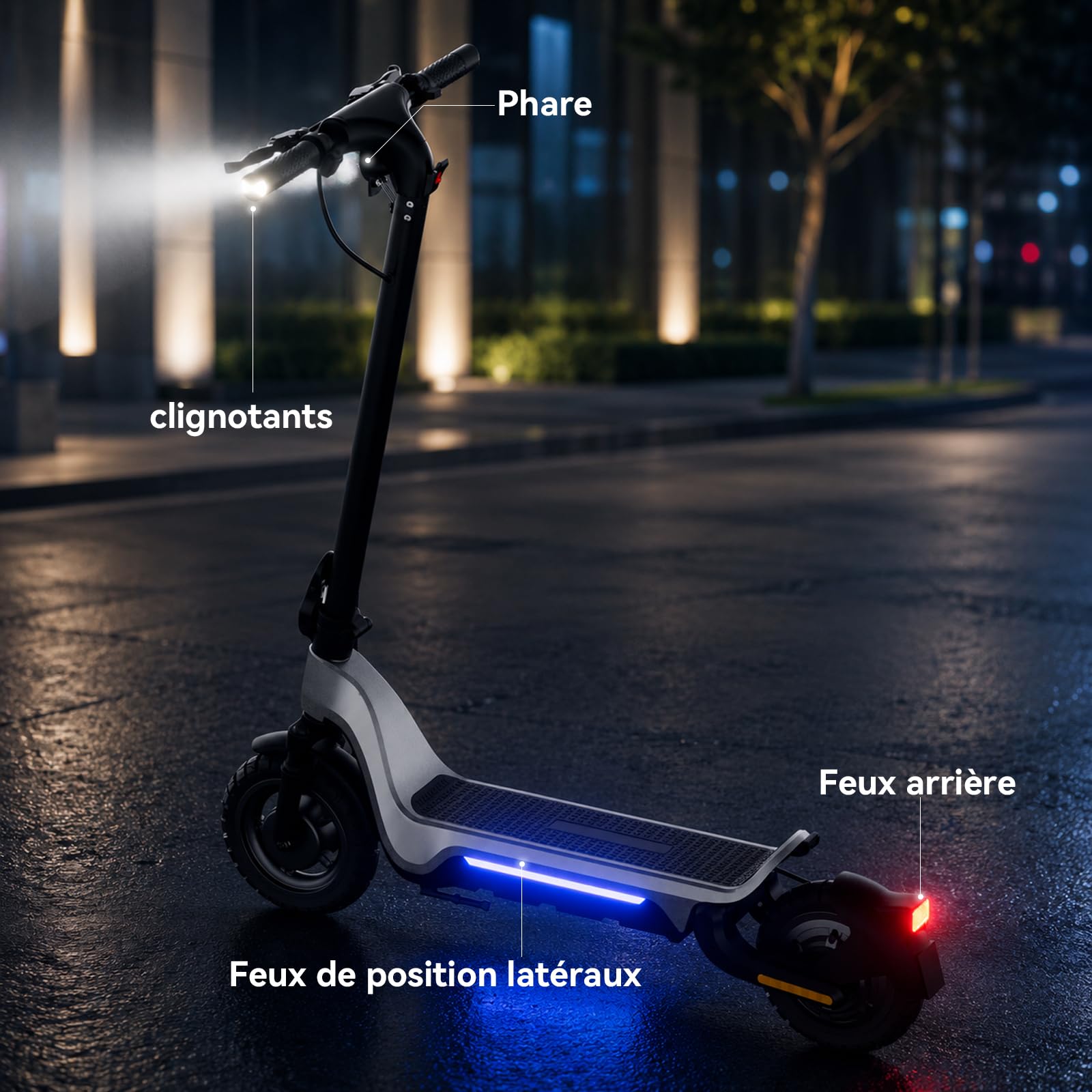 X3 Trottinette Électrique Adulte 48V 15Ah – Autonomie 50KM, Pneus 10" Tout-Terrain, Double Suspension, App Mobile, Freins à Disque, Cadre Magnésium Pliable