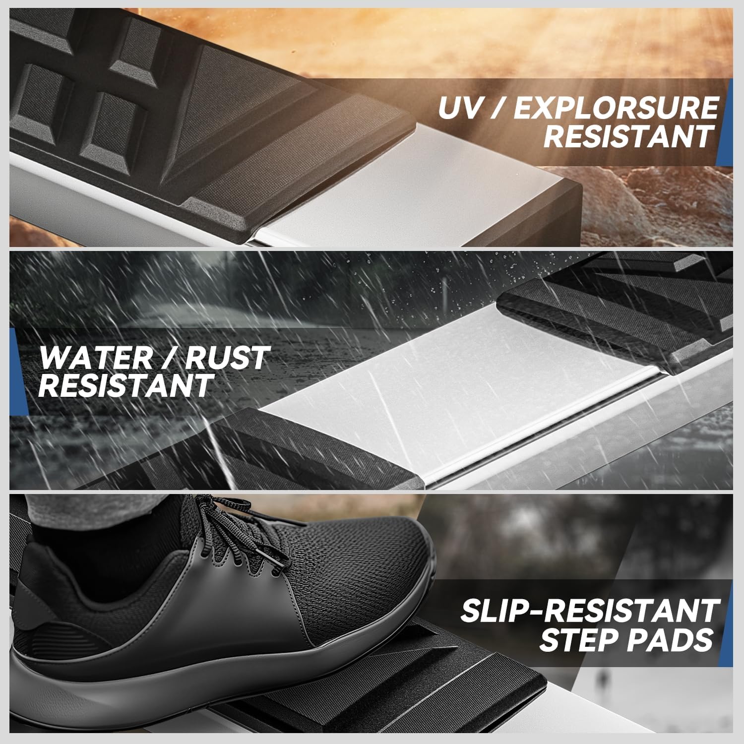 Auto Dynasty Running Boards Compatible with 2009-2024 Dodge Ram 1500 Classic 2500 3500 Standard Cab, Stainless Steel Side Step Rail Nerf Bars, 6.5" Step Bars, Polished