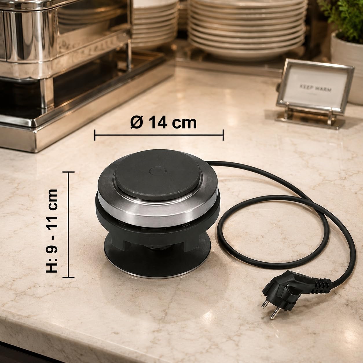 APS 12299 Mobile Chafing Dish Riscaldatore, 500 W, Ø 14 cm