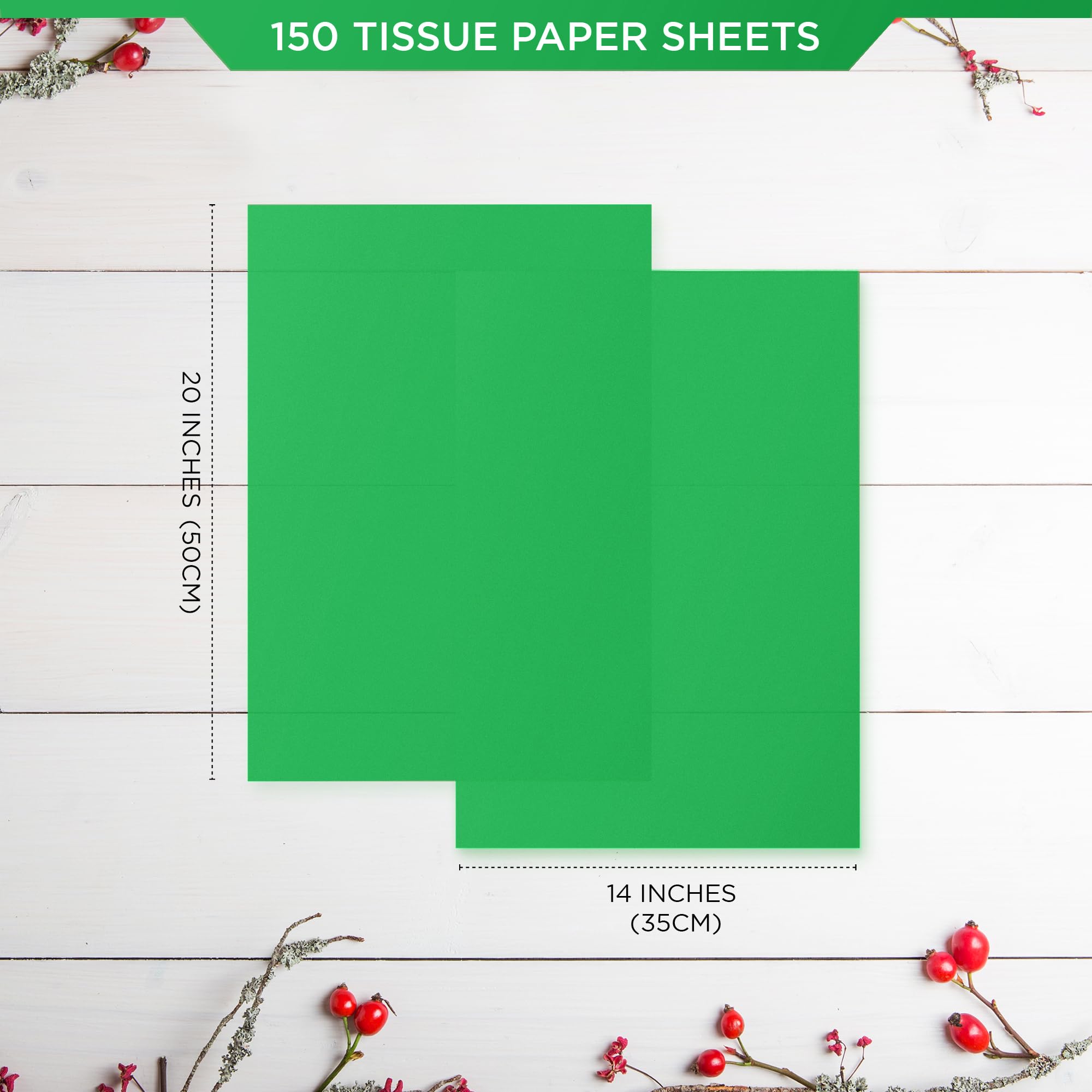 SANZIX 150 Sheets Green Tissue Paper for Gift Bags Bulk 14x20 Inch - Green Gift Wrapping Paper Perfect for Saint Patrick's Day, Birthday, Gift Wrap, Bouquet Wrap, DIY Crafts, Decorations & Christmas
