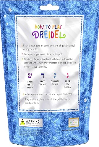 Miniatura 16 de Dreidels Hanukkah Draydel de madera natural con tarjetas de transliteración e instrucciones en inglés (paquete de 25)