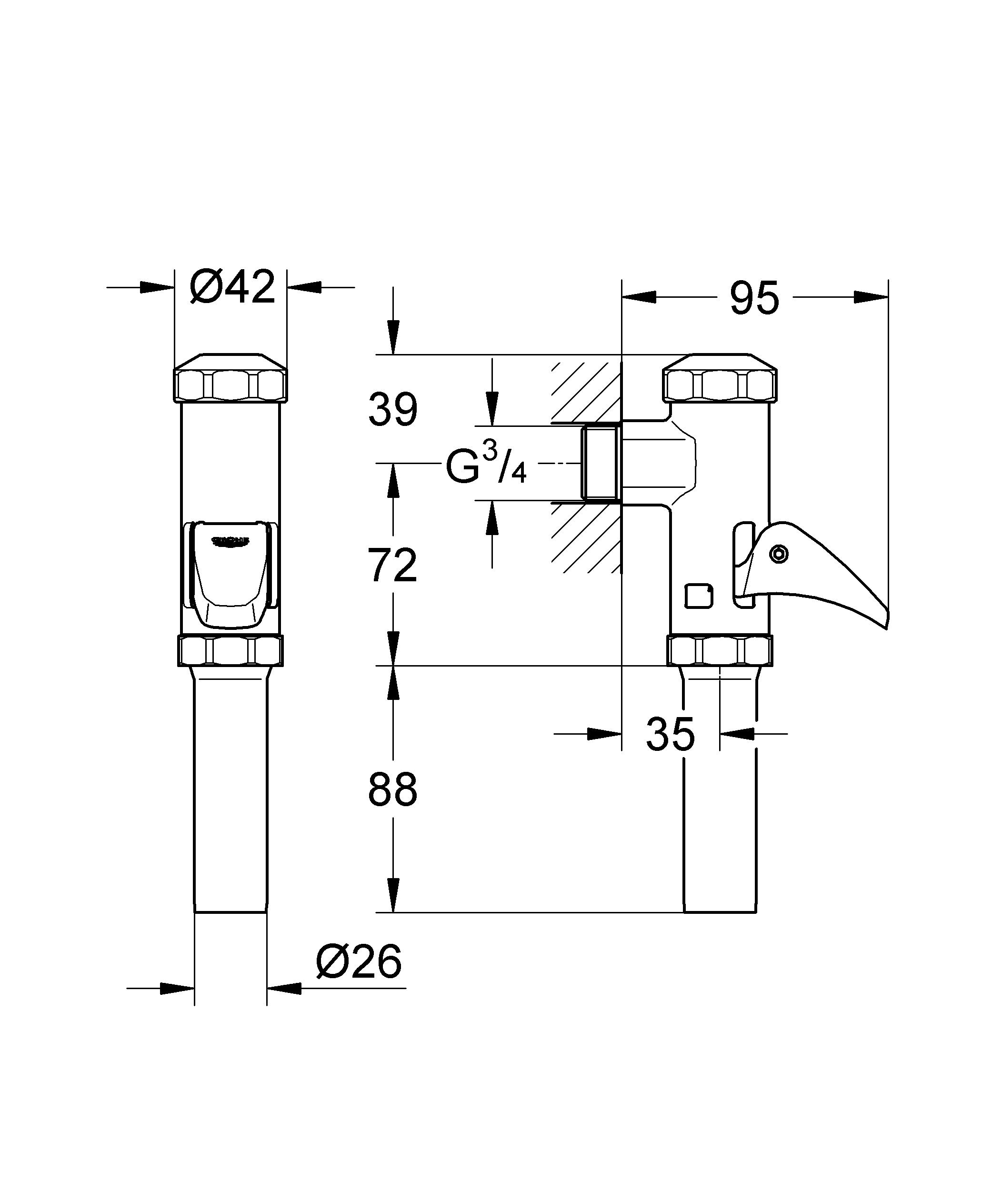 Grohe Start - Pulsador a presión para inodoro (completamente automático) Ref. 37401000