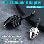 LEONTOOL 2Pcs Drill Chuck Adapter 1/4 Inch Hex Shank Keyless Drill Chuck for Impact Driver, 0.3-3.6mm, 0.6-8mm Quick Change Adapter Power Screwdriver Drill Adapter for Impact Drill Tool Attachment
