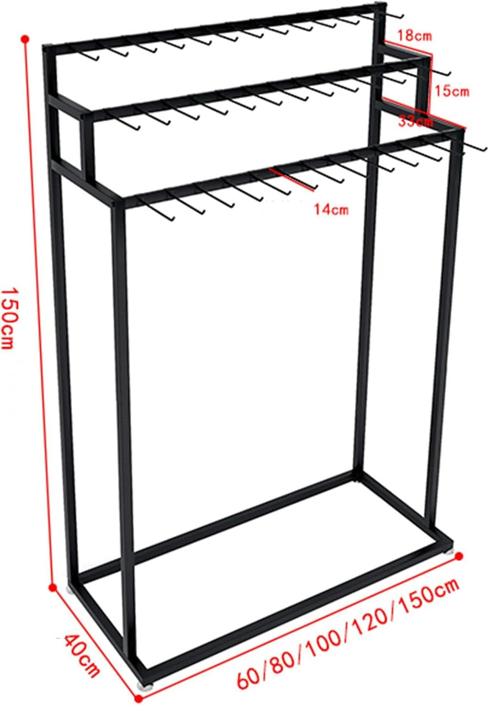 Espositore per Cinture da Pavimento con Ganci, espositore per Cravatte Mobile, Organizer per Armadio per Cinture, Sciarpe, Borse, Gioielli, Cappelli, Calzini