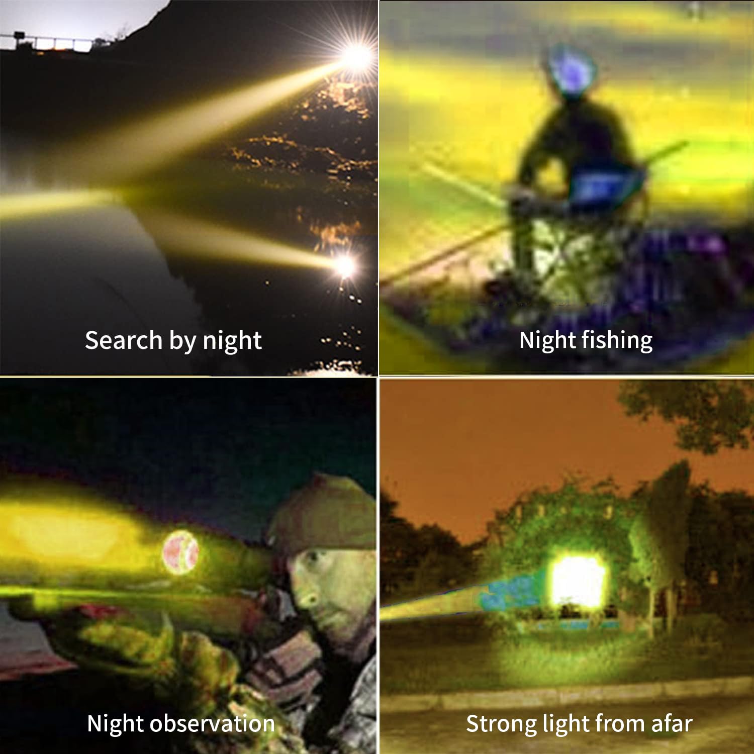 YZYOE Rechargeable Yellow Light Tactical Flashlight?600 Yards Yellow LED Hunting Light kit, Universal Picatinny Rail Mount with Pressure Switch for Long Distance Night Hunt.