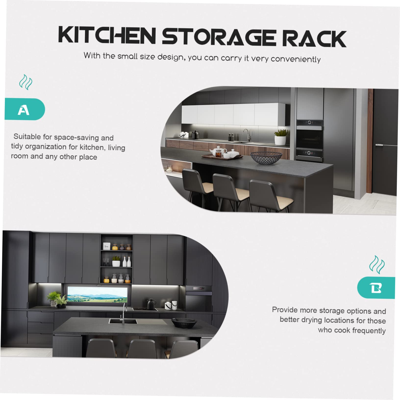 Alipis 1pezzi Mensola Portaoggetti in Ferro Doppio Porta Spezie Organizer Per Spezie Accessorio Da Cucina Forniture Da Cucina Per Aumentare Spazio Di Stoccaggio