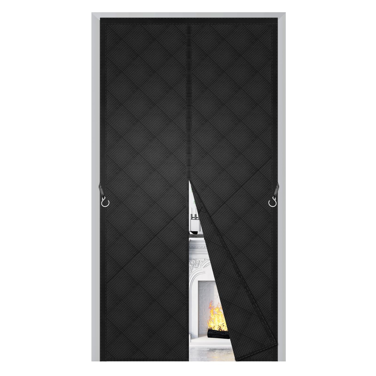 Magnetischer Wärmeschutzvorhang Für Türen – 65x195 Cm, Winddicht, Isolierend, Ohne Bohren, Braun, Für Balkon- & Haustüren