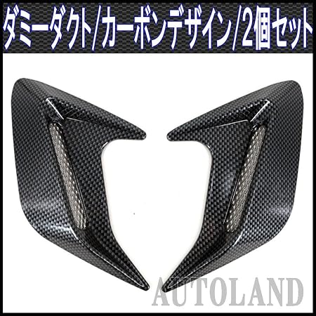 Amazon ダミーダクト カーボンデザイン アルミメッシュ ２個セット オートランド Autoland エアディフレクター 車 バイク