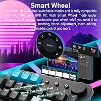 Vista 5 de i-rocks K73M Teclado mecánico para juegos con perilla de control de medios, 107 teclas, teclas PBT, teclas de acceso rápido multimedia, cable USB-C