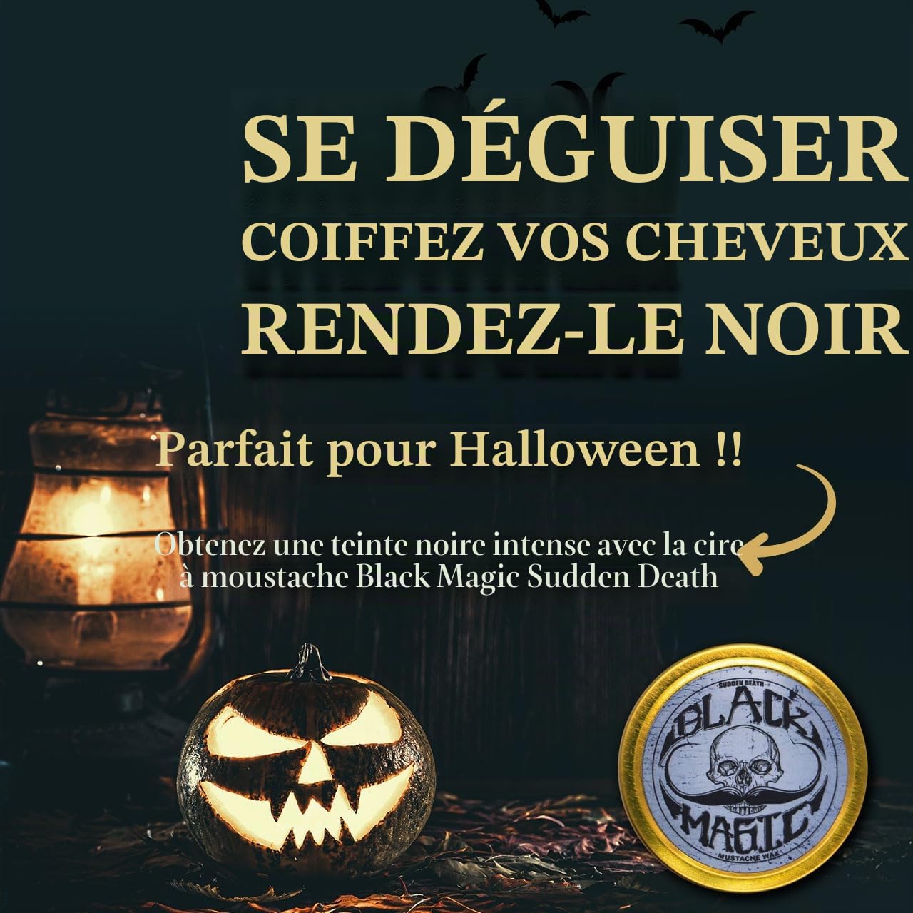 Cire à moustache noire | Cire à moustache magique noire | Cachez les cheveux gris dans la barbe ou la moustache | Cire à moustache forte | Boîte de 30 ml | Aucune source de chaleur nécessaire | Non