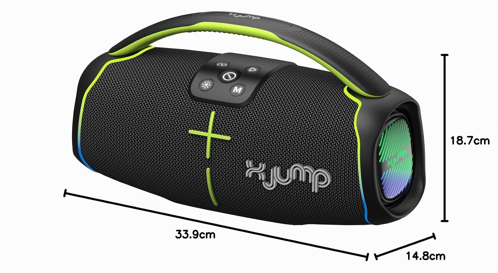 X JUMP XJ 150 Cassa Wireless Portatile Amplificata 60W, Alte Prestazioni, Funzione TWS, USB, AUX-IN, Microfono Incorporato, Speaker Wireless Resistente all'Acqua Waterproof IPX5, Nero