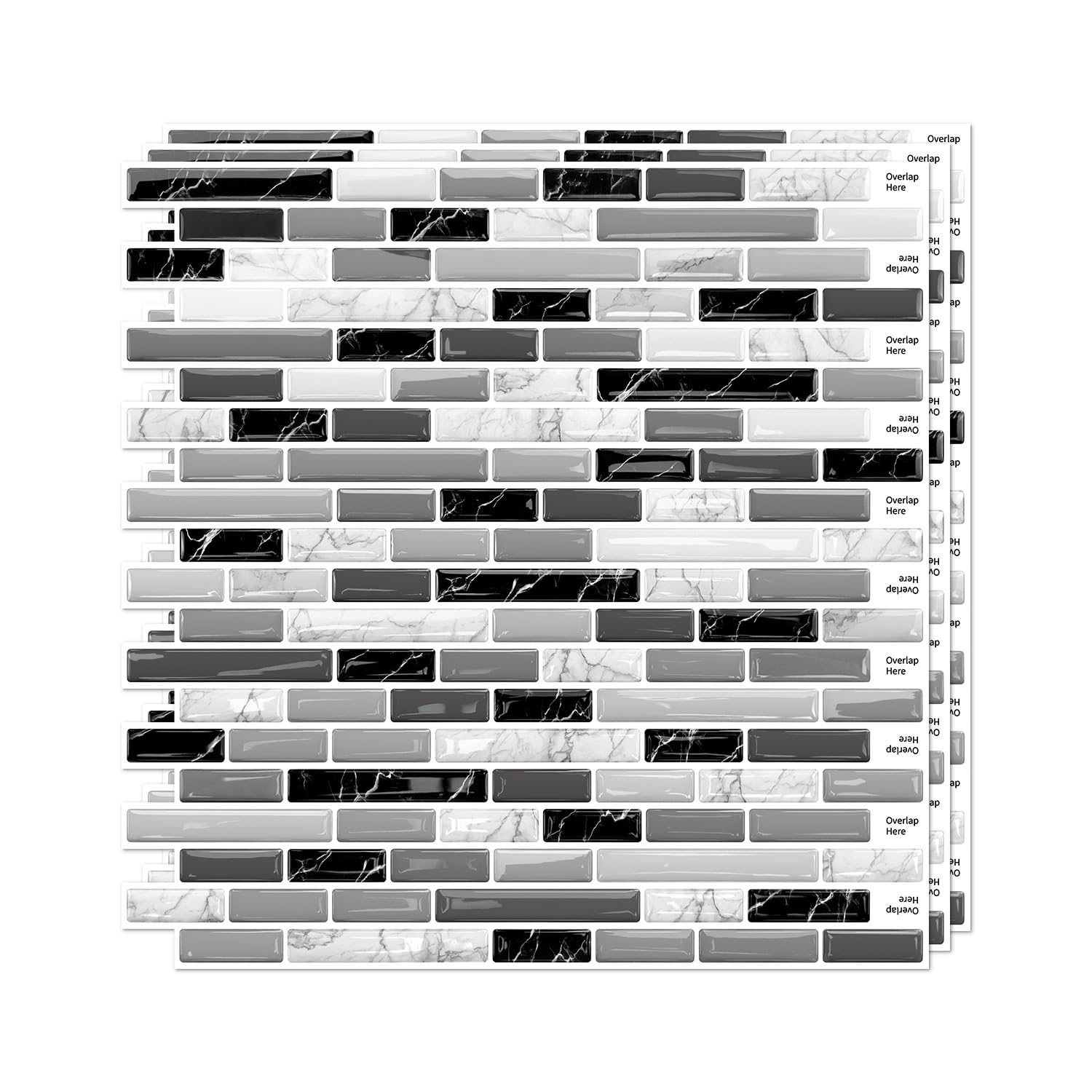 Sohouu 30.5*30.5Cm 3D Self-Adhesive Wall Sticker Waterproof Removable Decor Tile For Home(48Pcs)