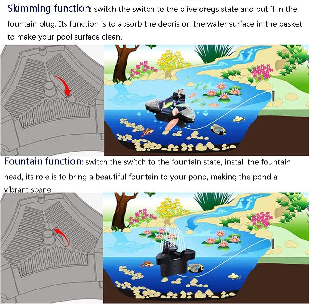 Pond Skimmer Floating, Smaltitore di rifiuti per laghetti 2 in 1, Spugna filtrante e Estrattore di superfici per attacchi a fontana, Skimmer per laghetti per grandi laghetti, Laghetti da giardino, L