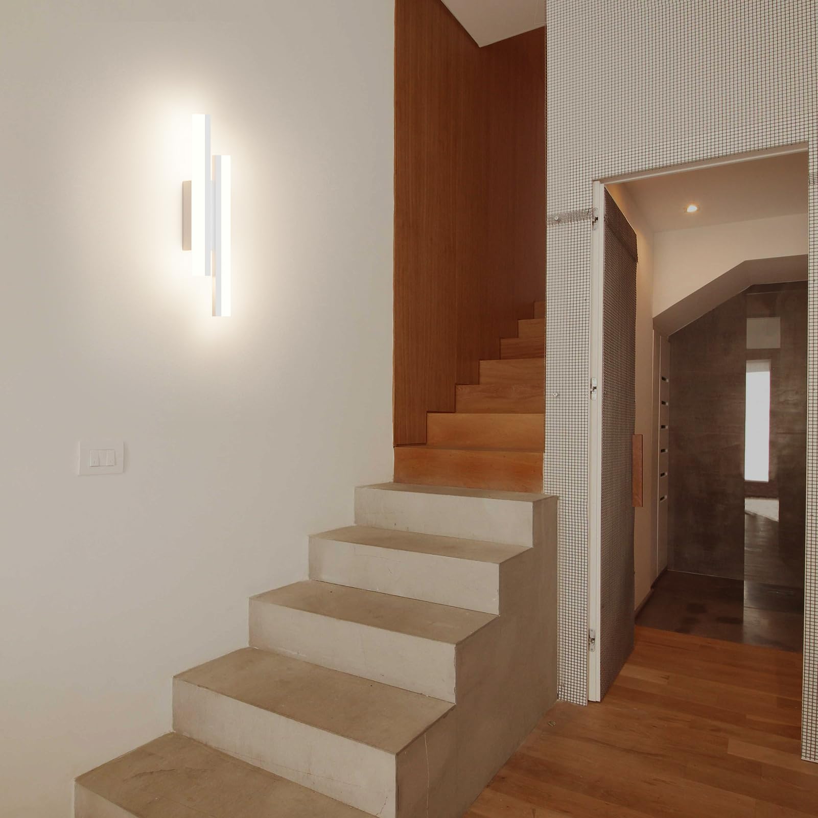 Klighten Applique da Parete LED Interno 40cm, 12W 850LM Lampada da Parete Decorative Mordern, Lampada Muro per Camera da Letto, Soggiorno, Scala, 110-240V, Bianco Neutro 4000K, Bianco