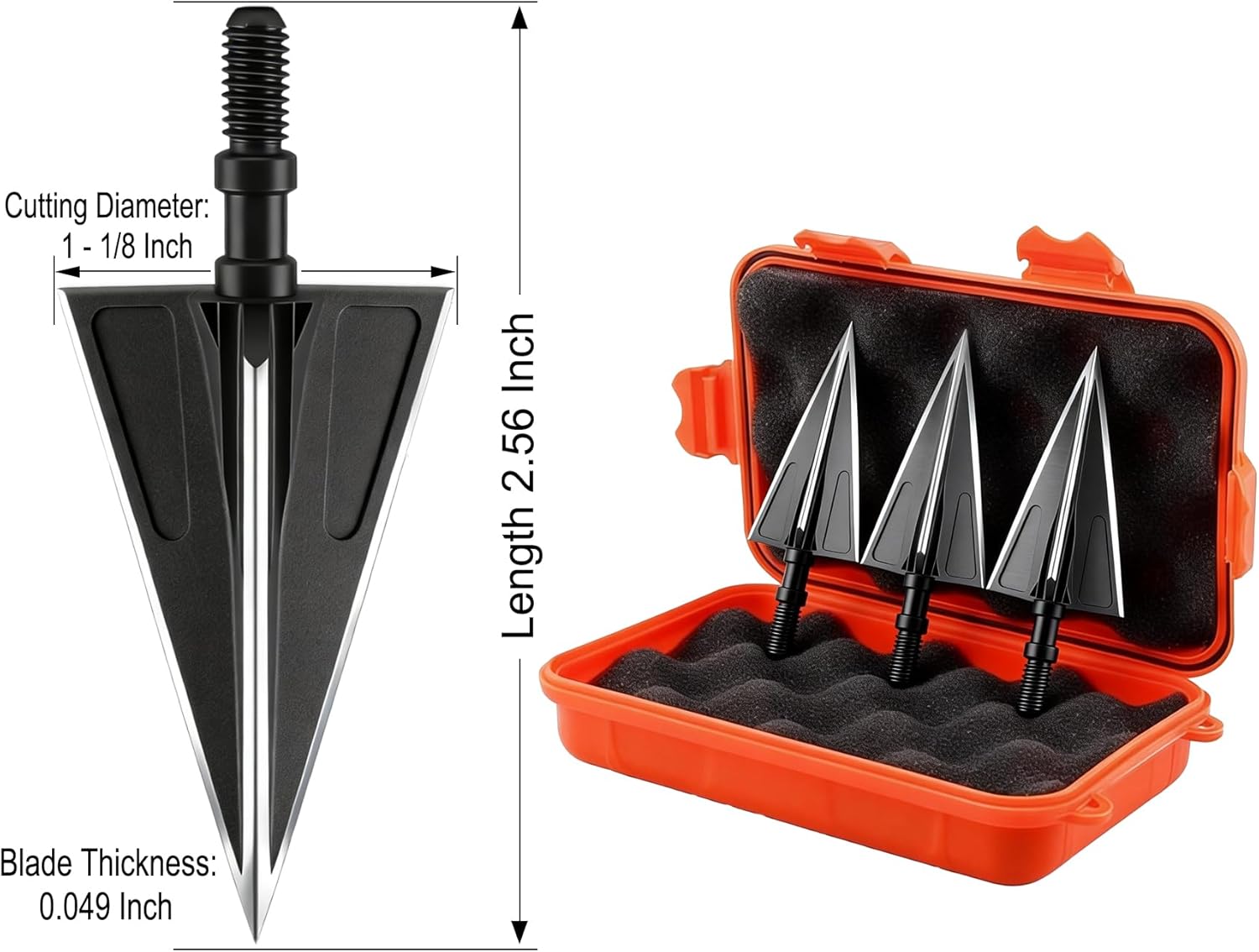 TRIBOUND Fixed Blade Broadhead 195 Grain High Carbon Steel Archery Hunting Arrowhead for Crossbow and Compound Bow