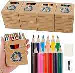 Mini Drawing Colored Pencils Bulk, Small Cute 12 Color Pencils with Sharpener and Eraser Set, 3.5in Short Coloring Pencils for Travel Party Gift (24 Pack)