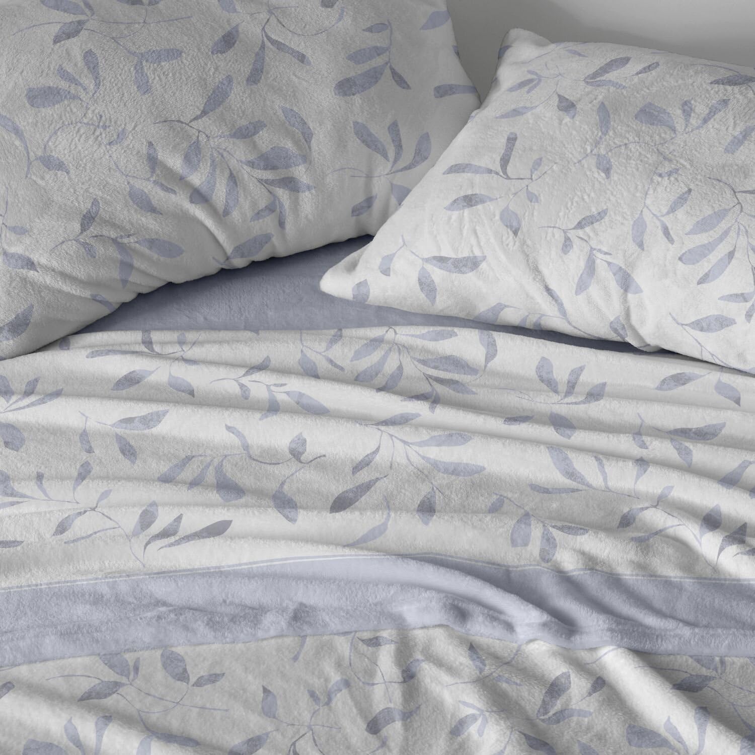 Burrito Blanco | Sábanas de Coralina | Cama de 90cm. (+Medidas Disponibles) | Diseño 987 | Color Azul (90x190/200cm.)