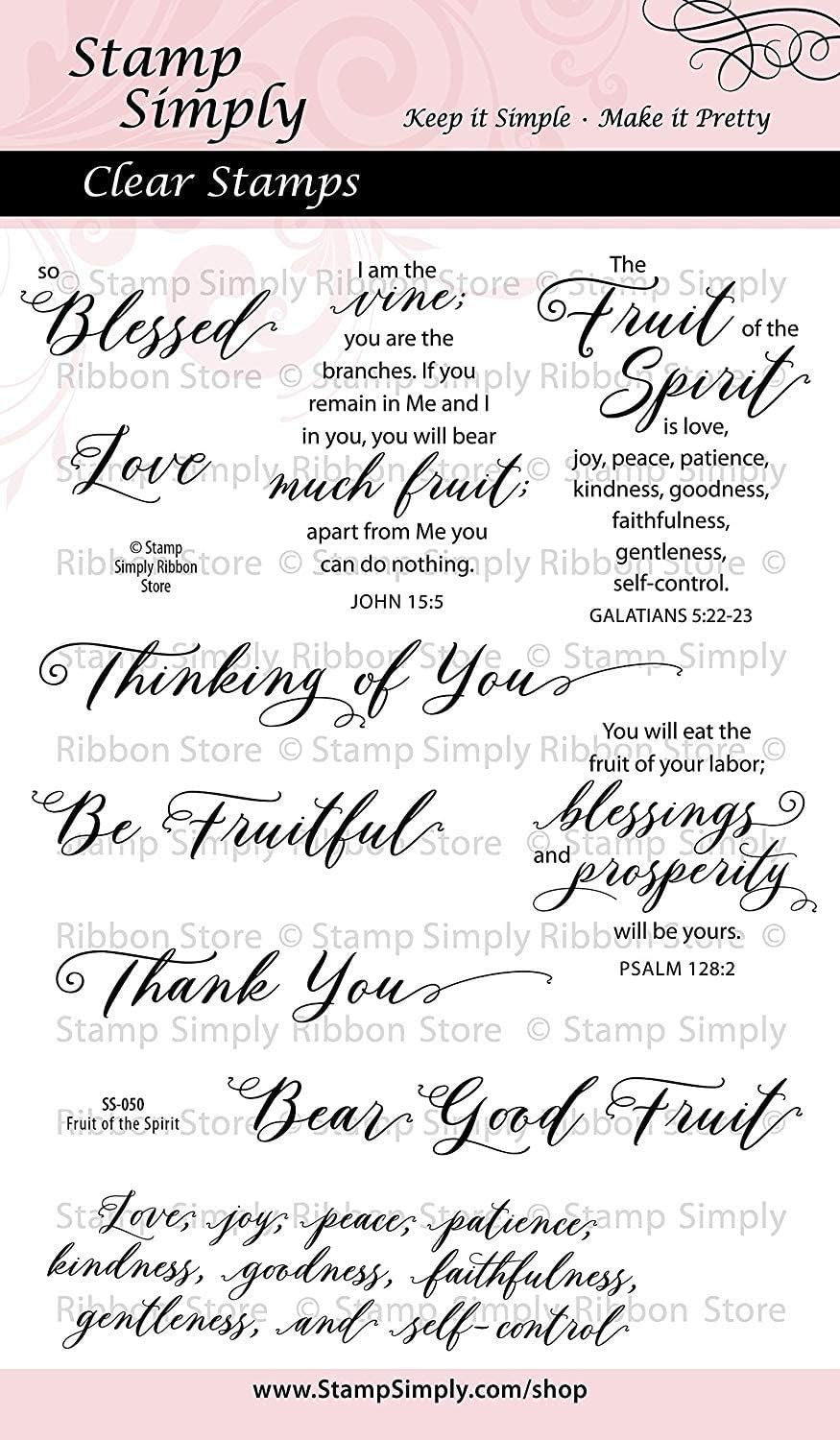 Clear Stamps Fruit of The Spirit Christian Religious 4x6 Inch Sheet - 10 Pieces