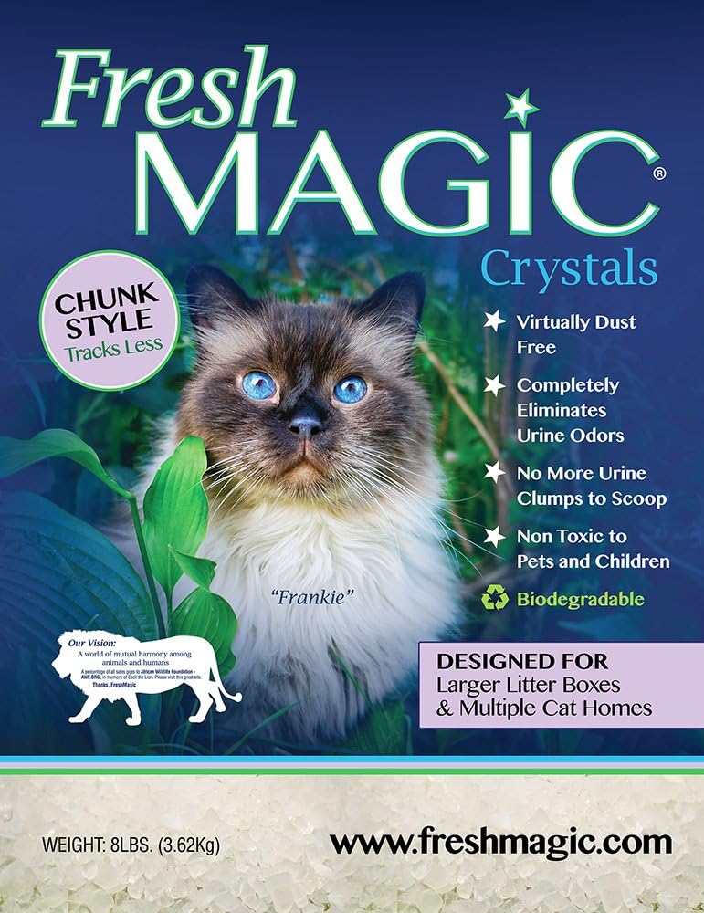 FreshMAGIC Large Chunk Style Crystal Cat Litter, 8 lb. Bag, 8-Pack