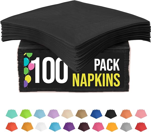 Party Solids 100 Paper Napkins 2 Ply Beverage and Luncheon Colored Napkins