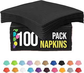 Black Napkins Disposable Everyday 100 Pcs 2 Ply Black Dinner Napkins Bulk For Parties & Party Supplies