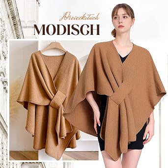 Winter Shawl Wraps For Women,2025 New Knitted Shawls and Wraps Cardigan Cape Wool Cashmere Shoulder Top Sweater Shawl