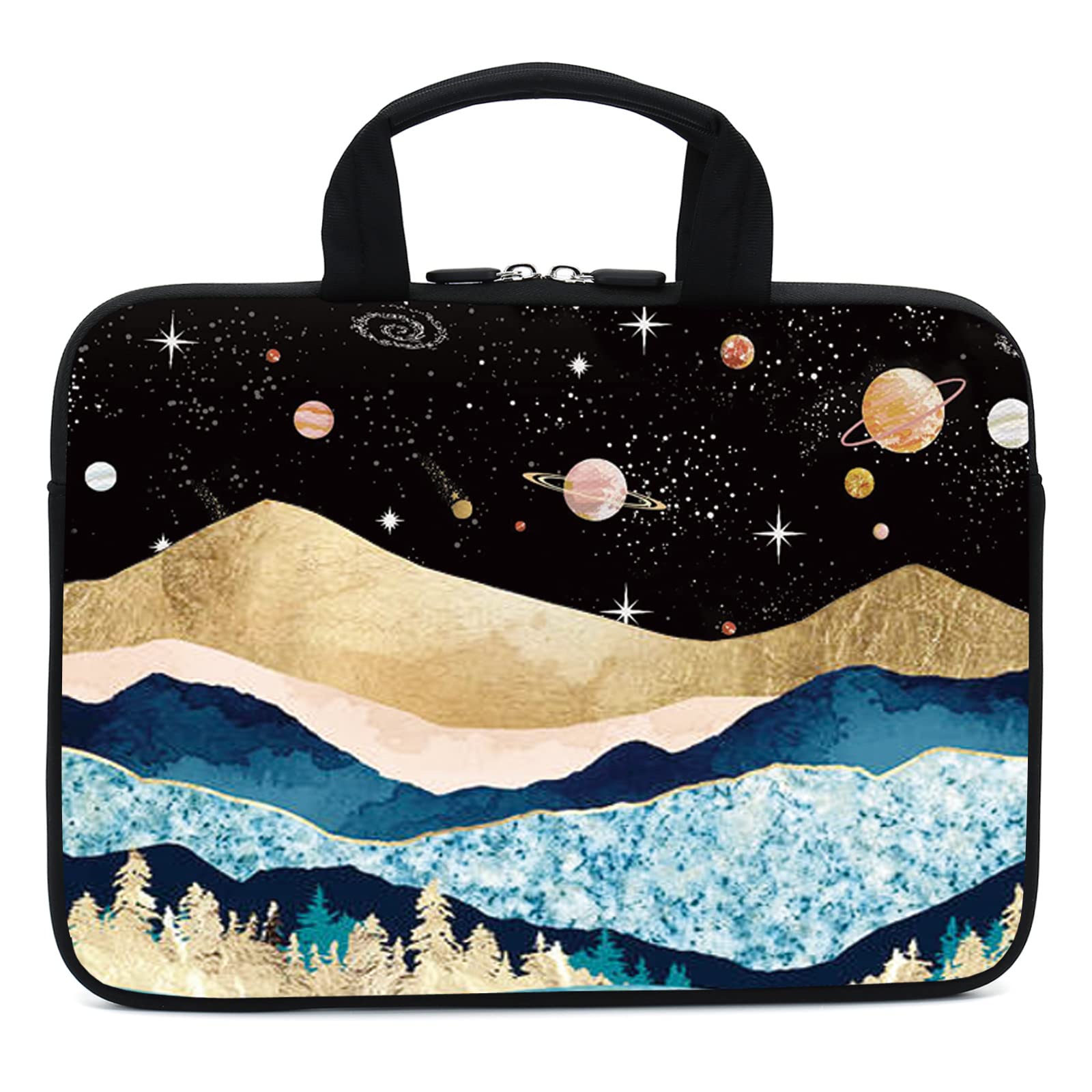 Funda para laptop de 15.6 pulgadas, 14 pulgadas, 15 pulgadas, 15.4 pulgadas, funda para ultrabook, funda para laptop, bolsa de mensajero, funda de neopreno con mango (montañas-1)