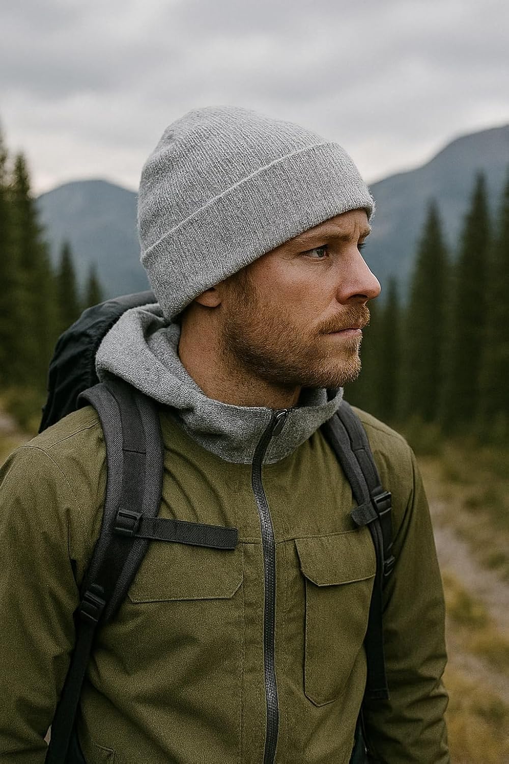 Oregon Beanie with Beaver and Mt. Hood Woven Patch - Image 5