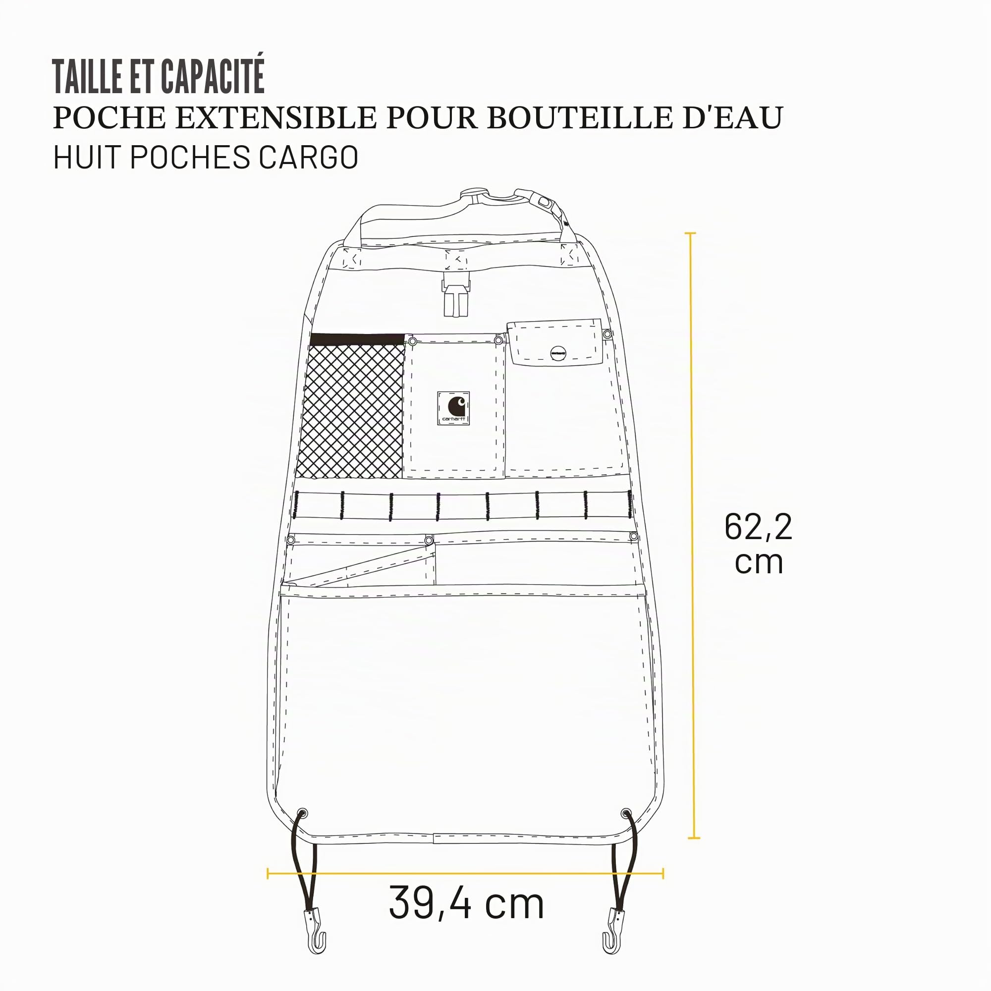 Carhartt Organiseur universel en nylon pour siège Marron