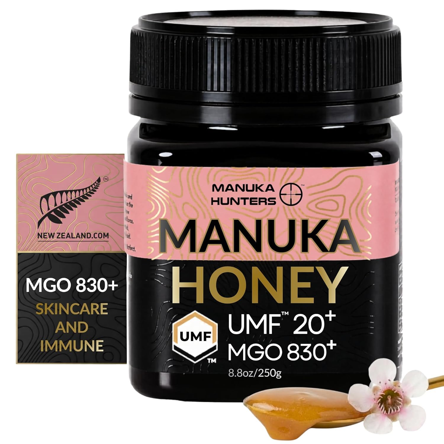Manuka Hunters UMF 20+/MGO 830+ Certified New Zealand Manuka Honey - 8.8oz/250g Jar - Review, Price and Buying Guide
