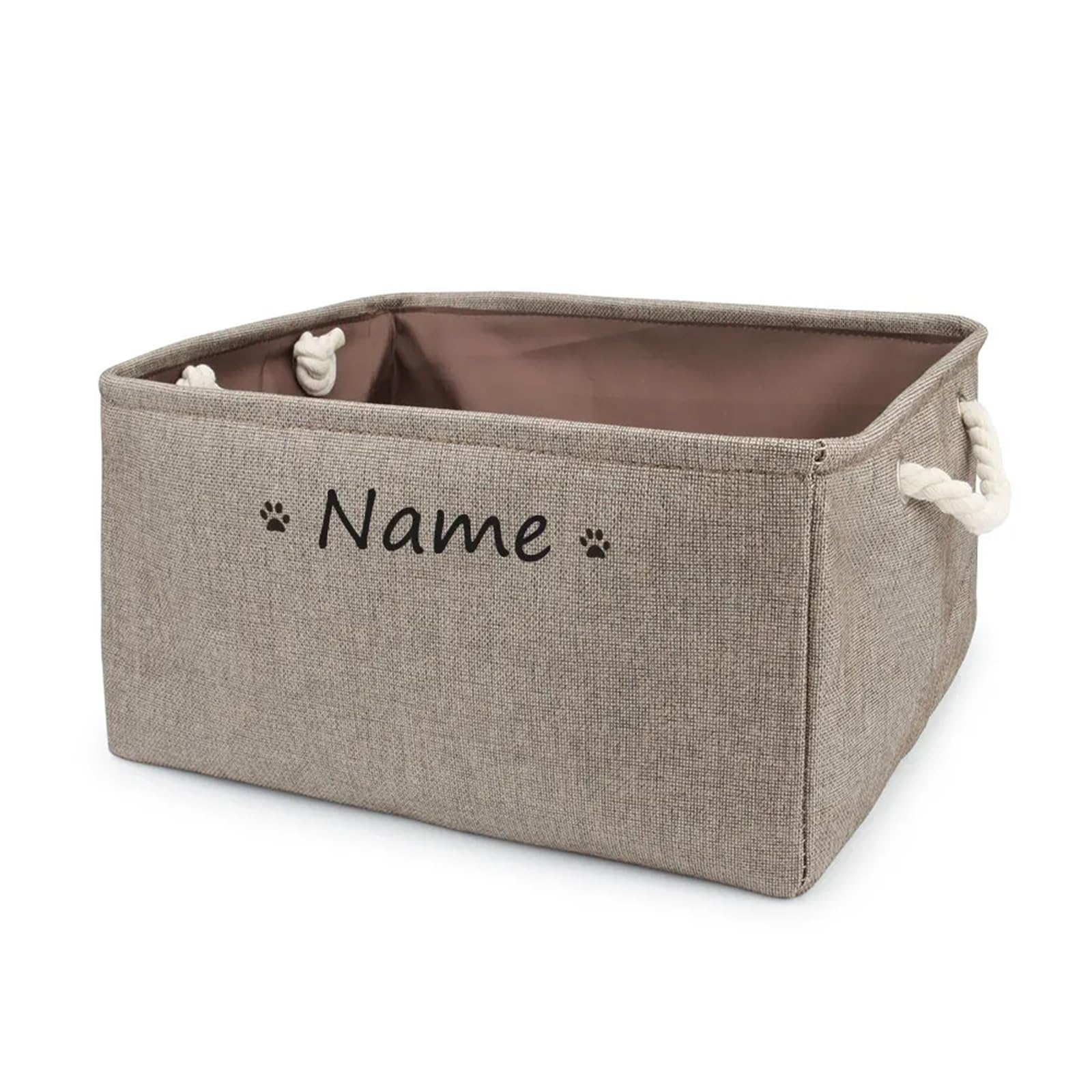 yky Personalized Pet Dog Toy Storage Basket,Dog Toy Box Customized,Customized Dog Basket, Customizable Dog Toy Box (Brown,S 30x20x12cm)