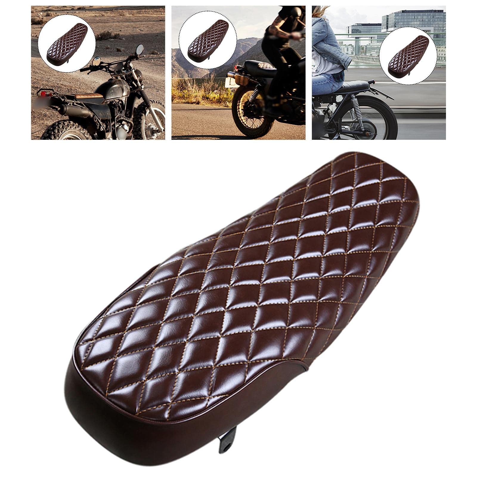 Anteriore Driver Sedile Sella da moto vintage in PU artificiale